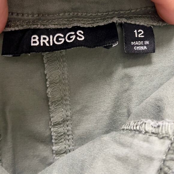 Briggs Chino Style Shorts Khaki Green Women’s SIZE 12 Mid Thigh Length - Picture 2 of 4